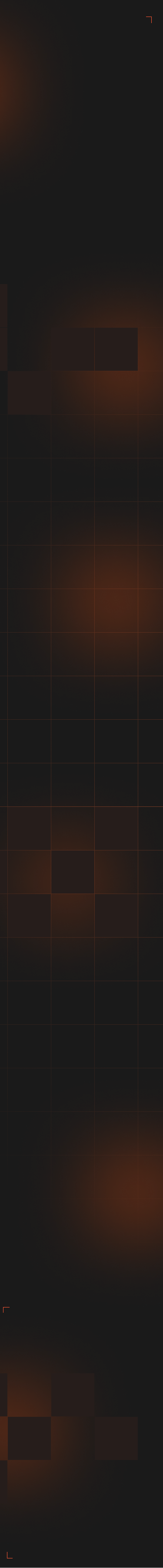 Fundo escuro com detalhes em laranja e com uma imagem de uma página web no site do flowix inclinada